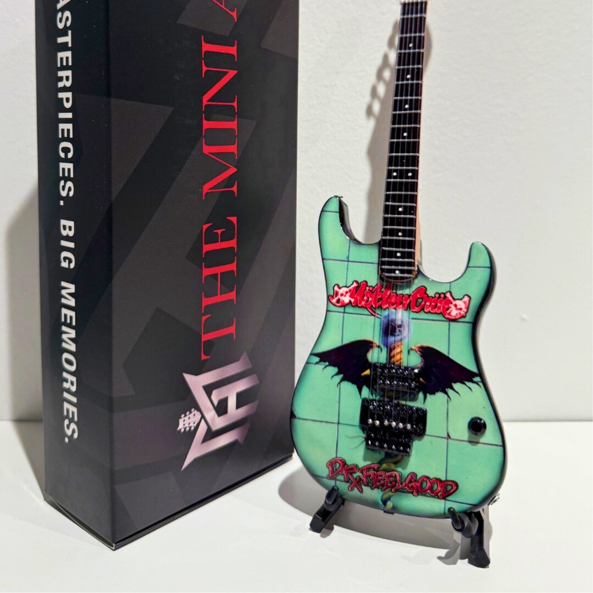 The Complete Mötley Crüe Album Cover Mini Guitar Set – All 4 Official Mini Guitar Designs