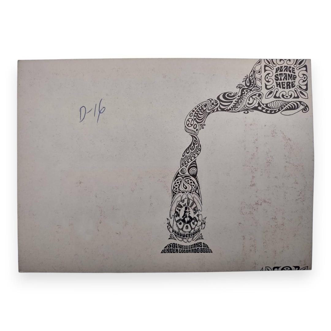 The Doors, Allmen Joy – Denver Dog, Denver (Dec 29–31, 1967) by Rick Griffin (Postcard, Good Condition, Copy 1)