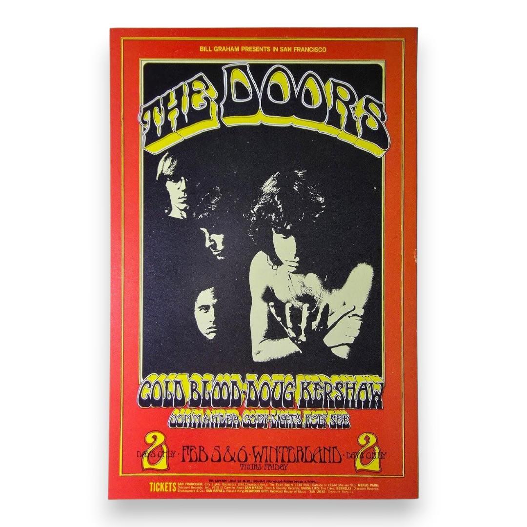 The Doors, Cold Blood, Doug Kershaw, Commander Cody – Winterland, San Francisco (Feb 5–6, 1970) by Randy Tuten (Handbill)
