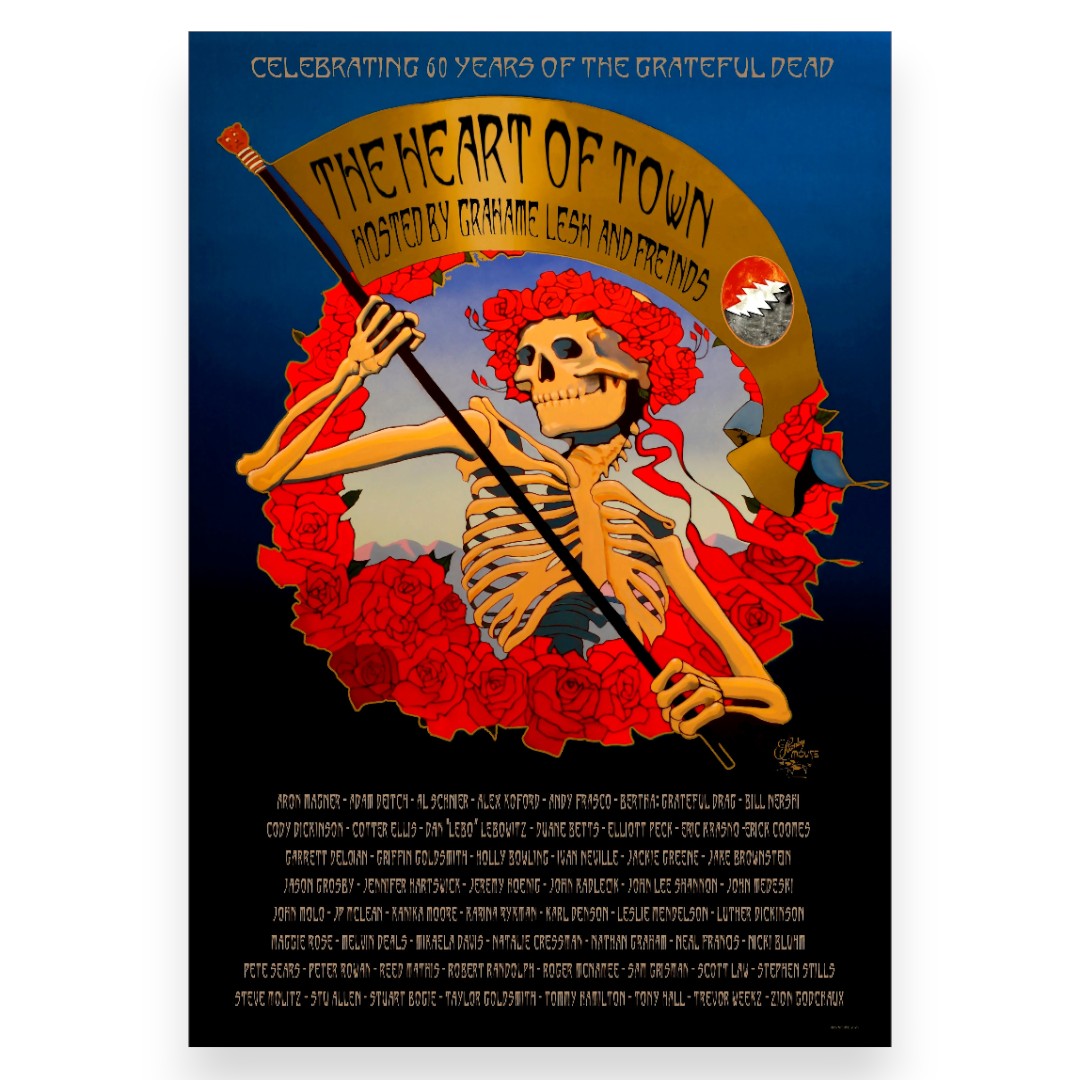 The Heart of Town – Grahame Lesh & Friends Poster (Signed by Stanley Mouse)