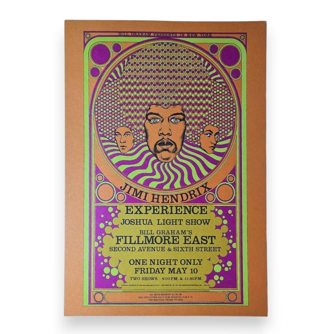 The Jimi Hendrix Experience, The Fillmore East by David Byrd | May 10, 1968 | Vintage Postcard (2nd) - Front