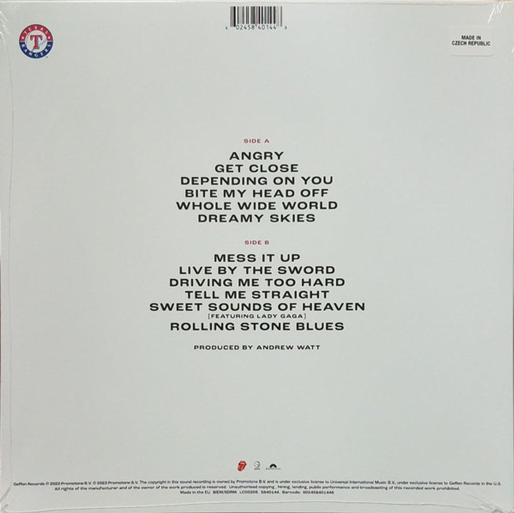The Rolling Stones – Hackney Diamonds (Texas Rangers LP Vinyl) - Detail
