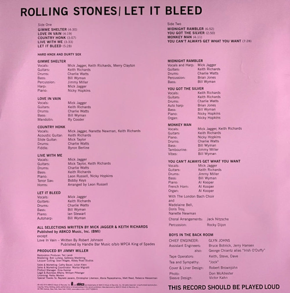 The Rolling Stones – Let it Bleed: 50th Anniversary Edition (LP Vinyl) - Side View