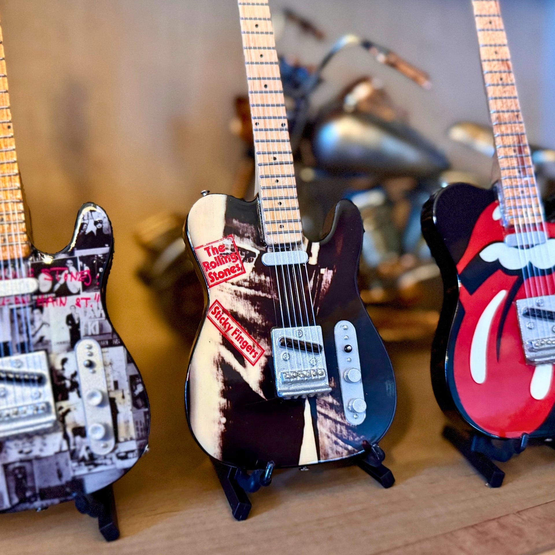 The Rolling Stones "Sticky Fingers" Mini Guitar