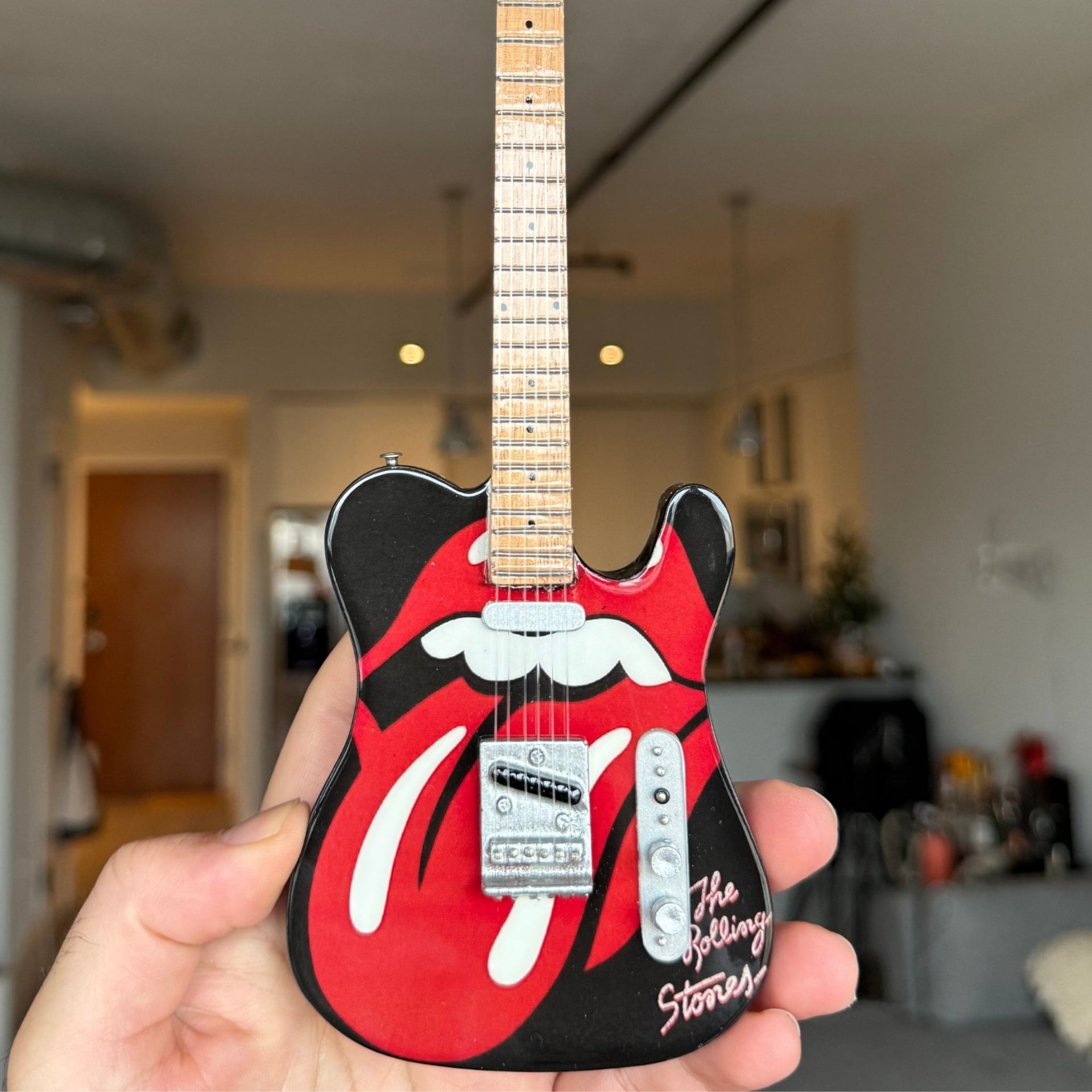 The Rolling Stones "Tongue and Lips" Mini Guitar