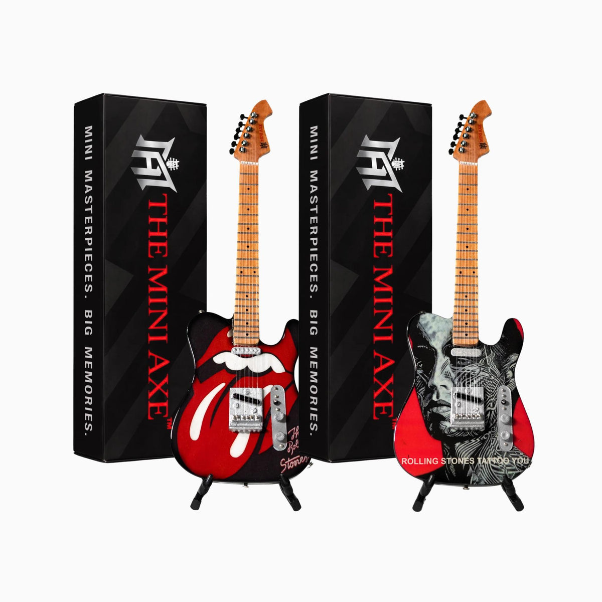 The Rolling Stones "Tongue and Lips" and "Tattoo You" Mini Guitar Set