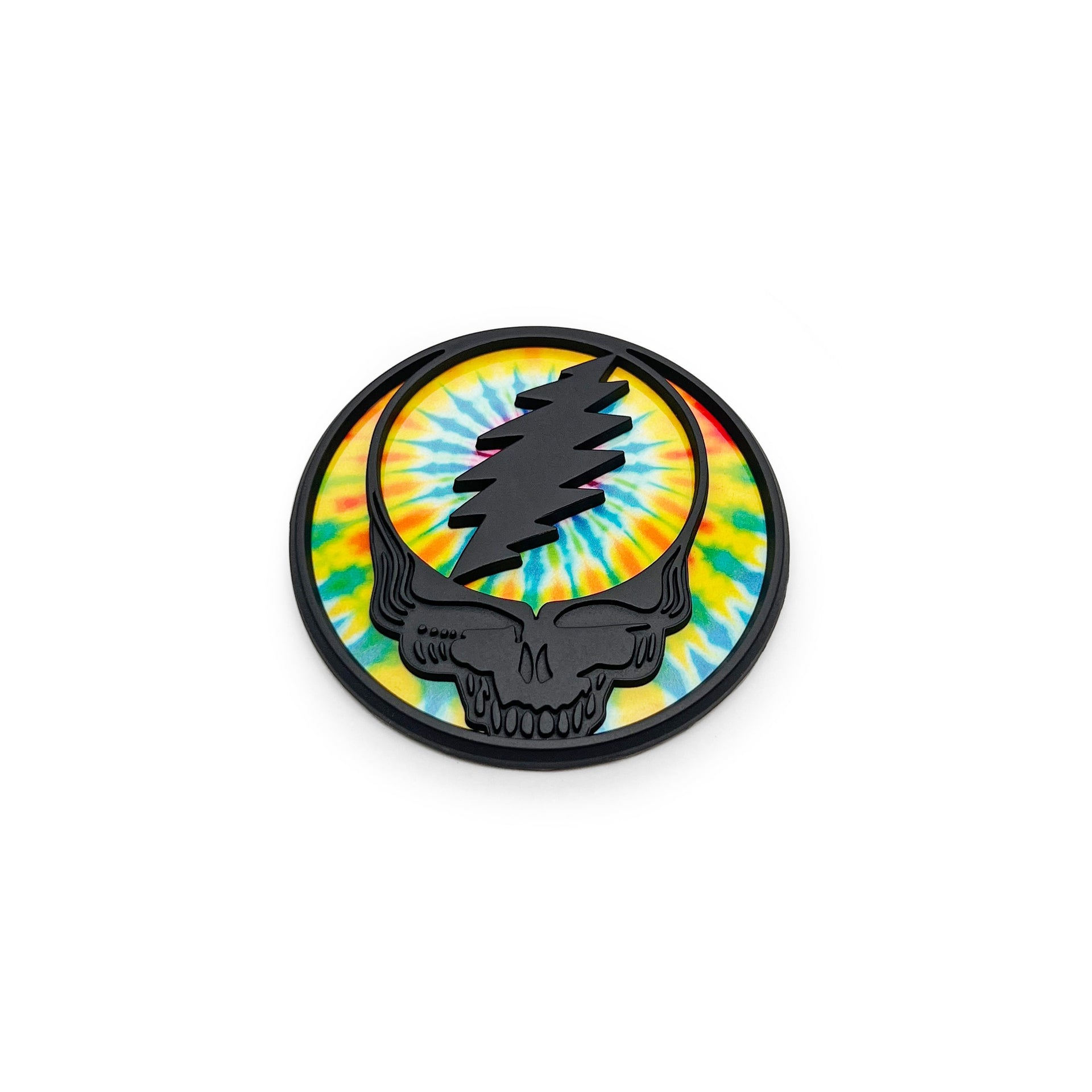 The Stealie 2.0 Badge - Matte Black & Tie Dye