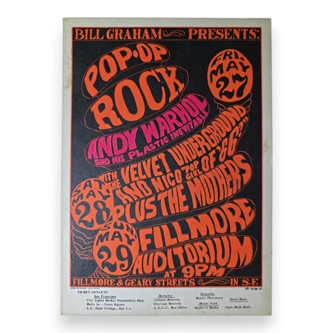 The Velvet Underground, Nico, The Mothers, Andy Warhol, The Fillmore by Wes Wilson | May 27-29, 1966 | Vintage Postcard - Front