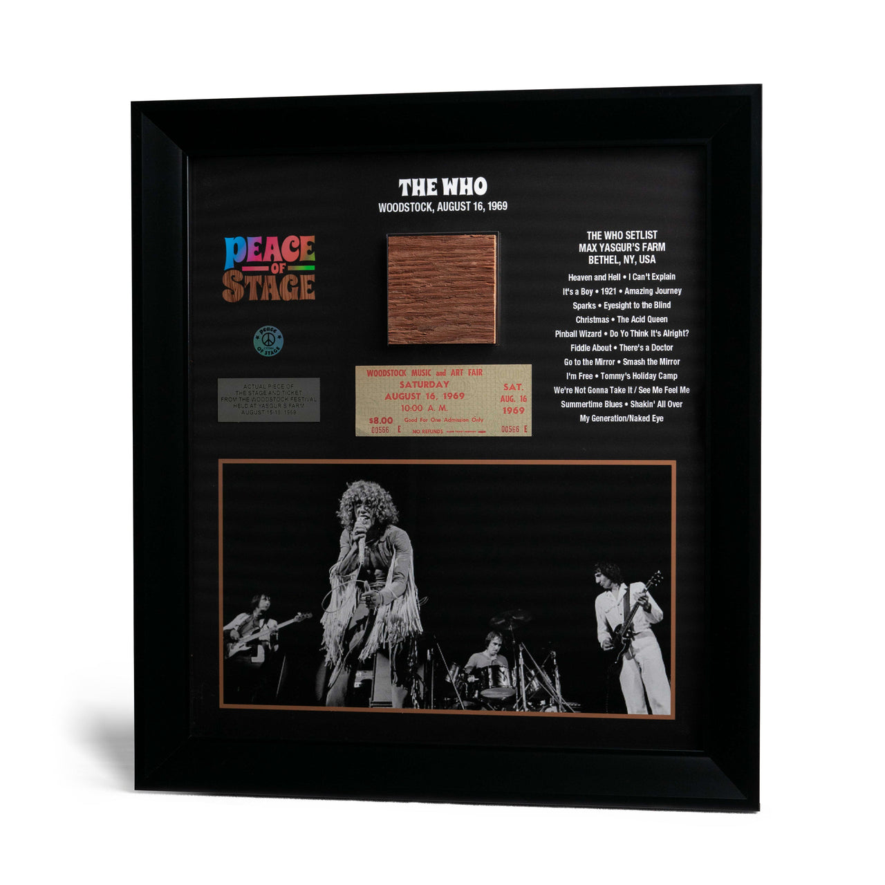 The Who | Framed Woodstock Stage and Original Ticket