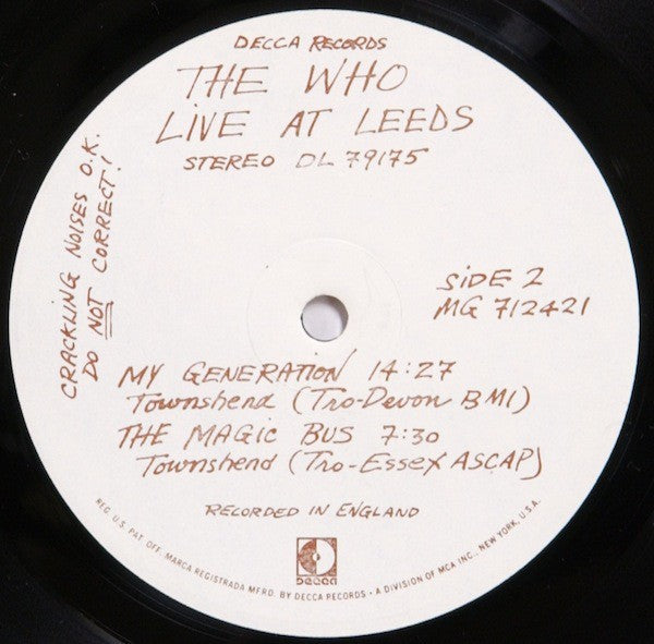 The Who – Live At Leeds (LP Vinyl) - Close-Up