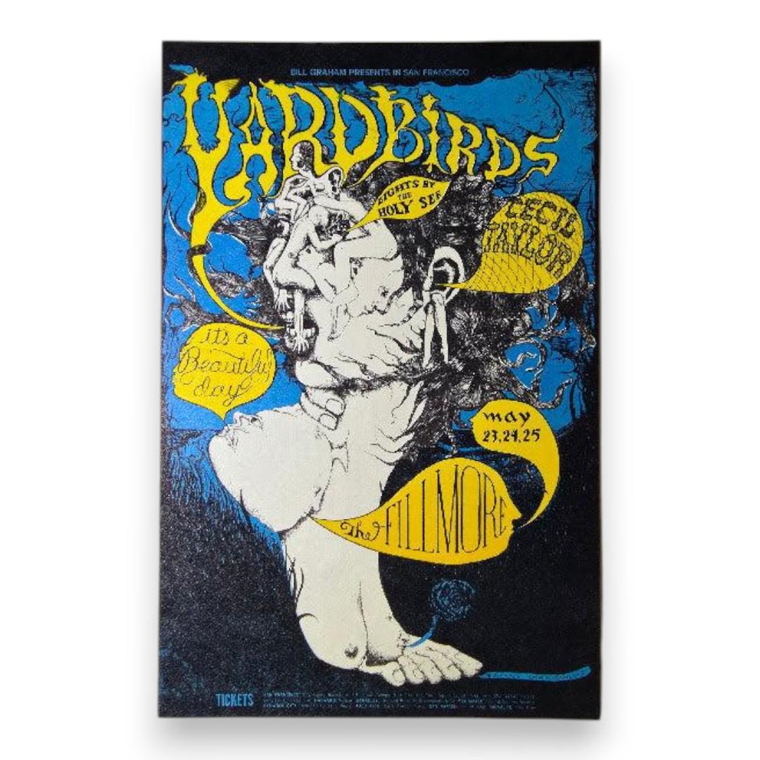 The Yardbirds, It’s a Beautiful Day, Cecil Taylor – The Fillmore, San Francisco (May 23–25, 1968) by Lee Conklin (Handbill)