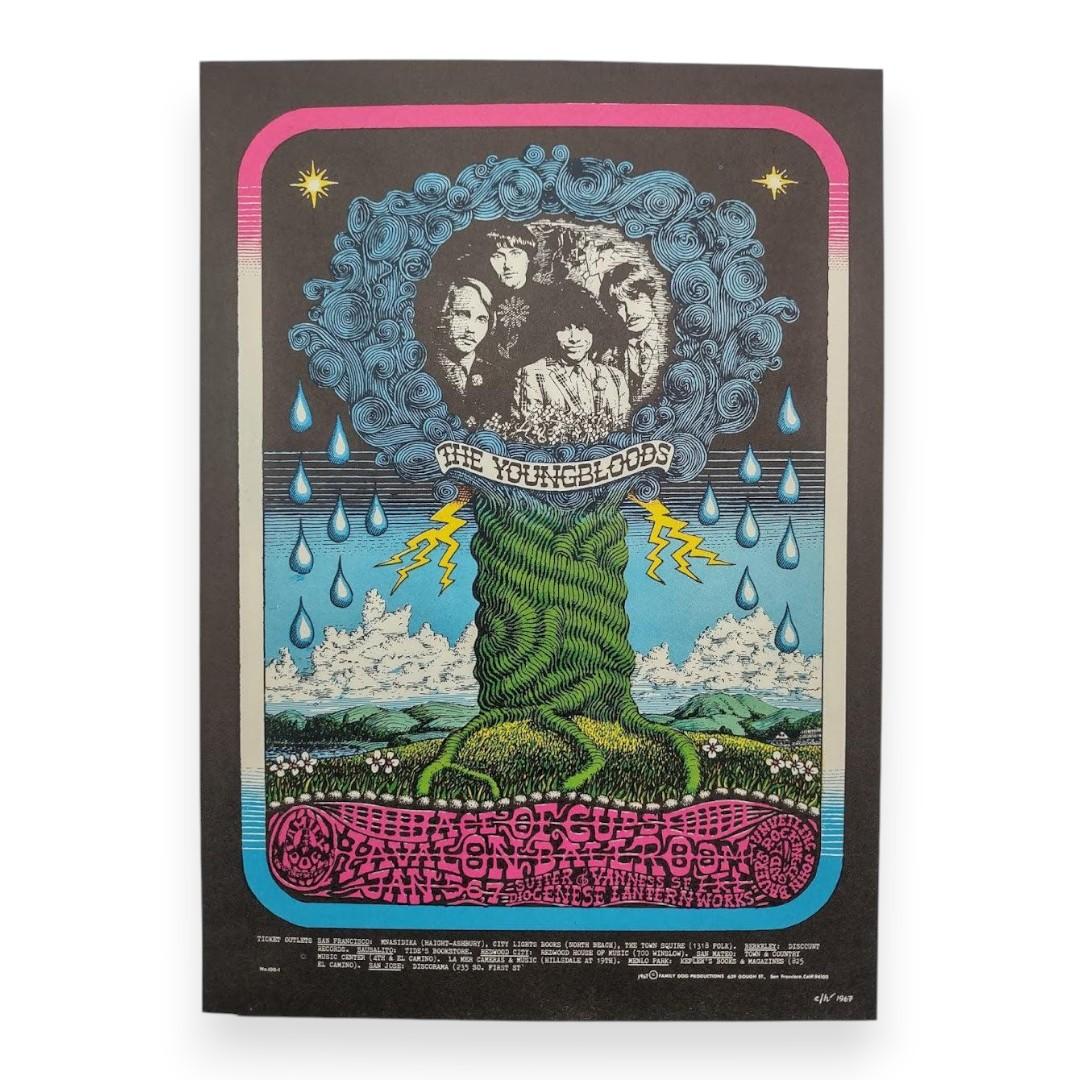 The Youngbloods, Ace of Cups – The Avalon Ballroom, San Francisco (Jan 5–7, 1968) by Charles Lawrence Heald (Postcard)