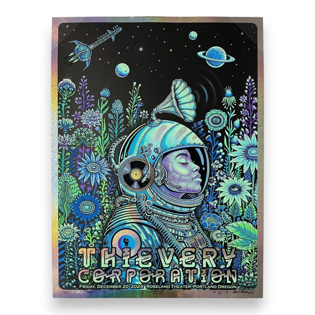 Thievery Corporation – Roseland Theater, Portland (Dec 20, 2024) by EMEK (Blue Foil Variant)