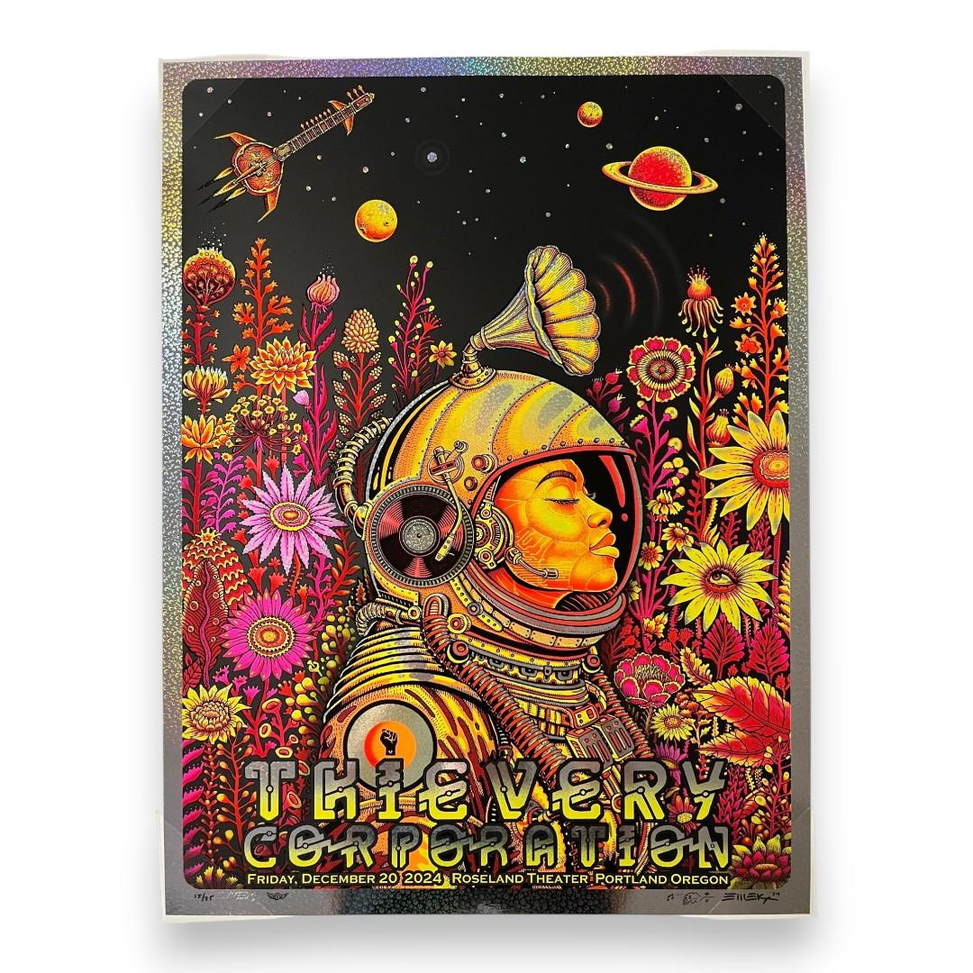 Thievery Corporation – Roseland Theater, Portland (Dec 20, 2024) by EMEK (Red Foil Variant)