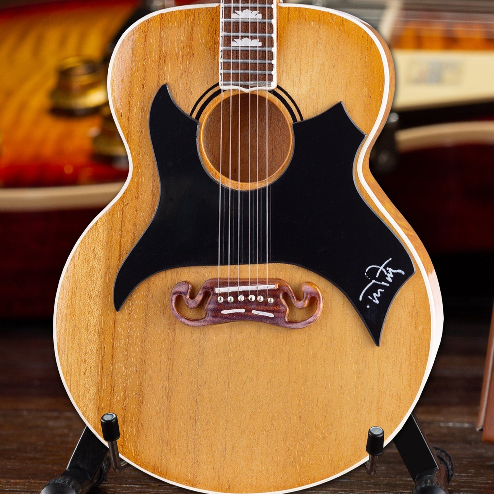 稀少 GIBSON SJ-200 ミニチュアギター 模型 スタンド ケース付 稀少 GIBSON SJ-200 ミニチュアギター 模型 スタンド ケース付