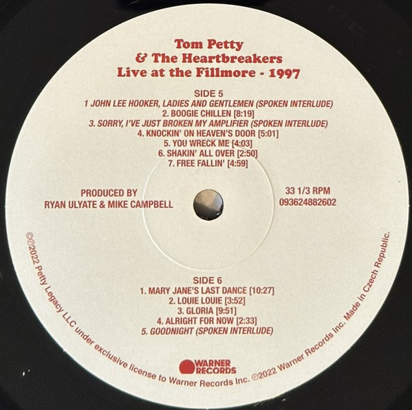 Tom Petty & The Heartbreakers – Live At The Fillmore, 1997 (3-LP Vinyl) - Label