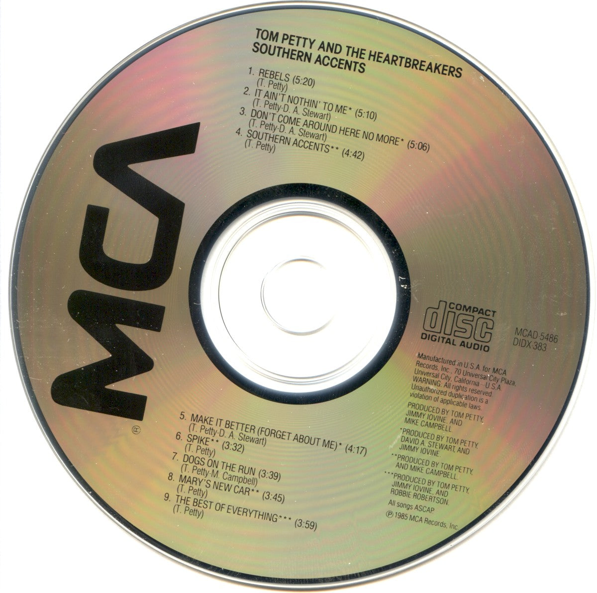 Tom Petty & The Heartbreakers – Southern Accents (CD) - Alternate View