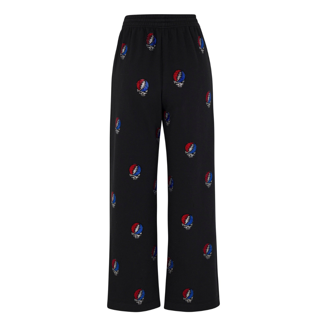 Grateful Dead Rhinestone Stealie Lounge Pant - Black