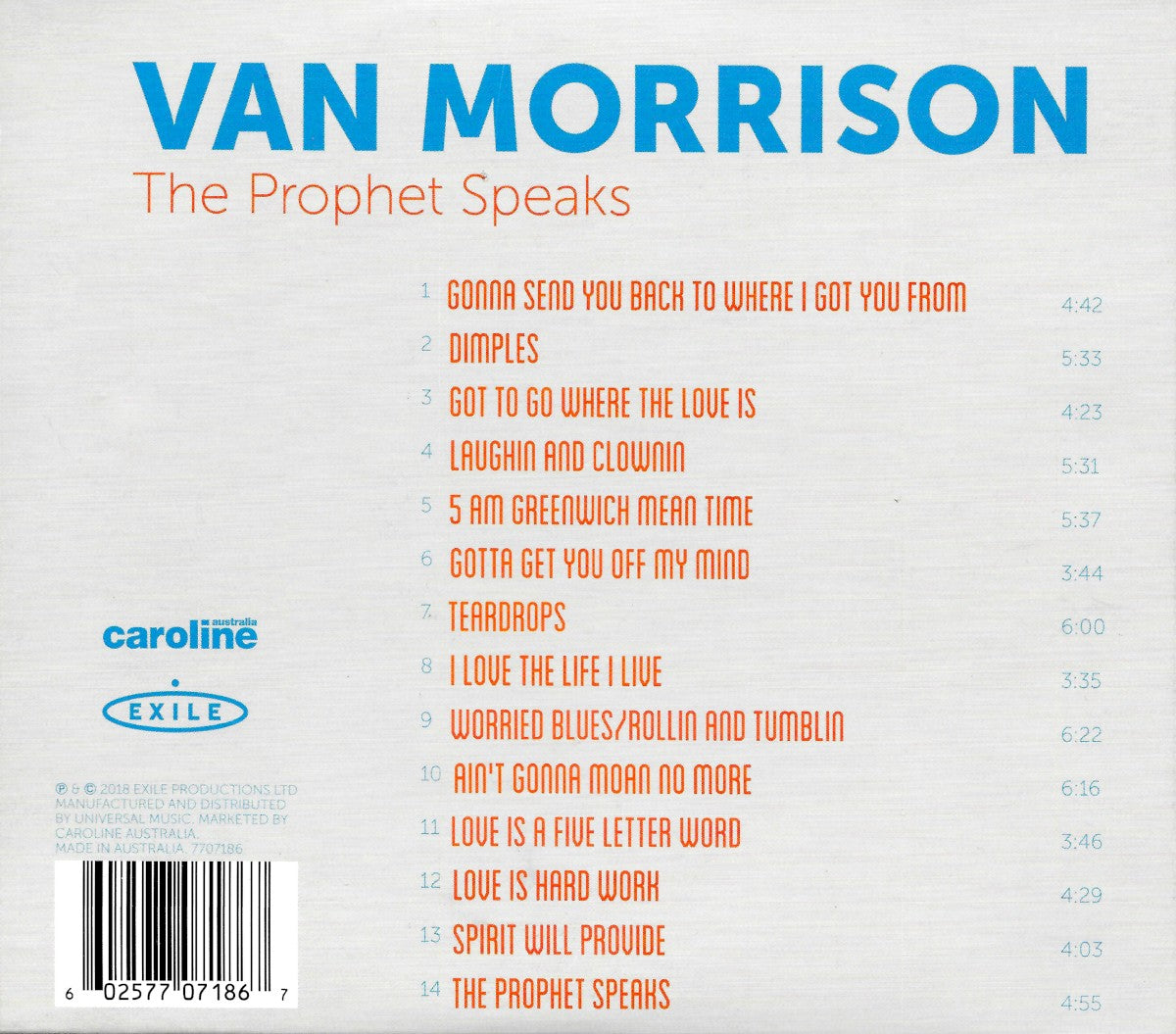 Van Morrison – The Prophet Speaks (CD) - Detail