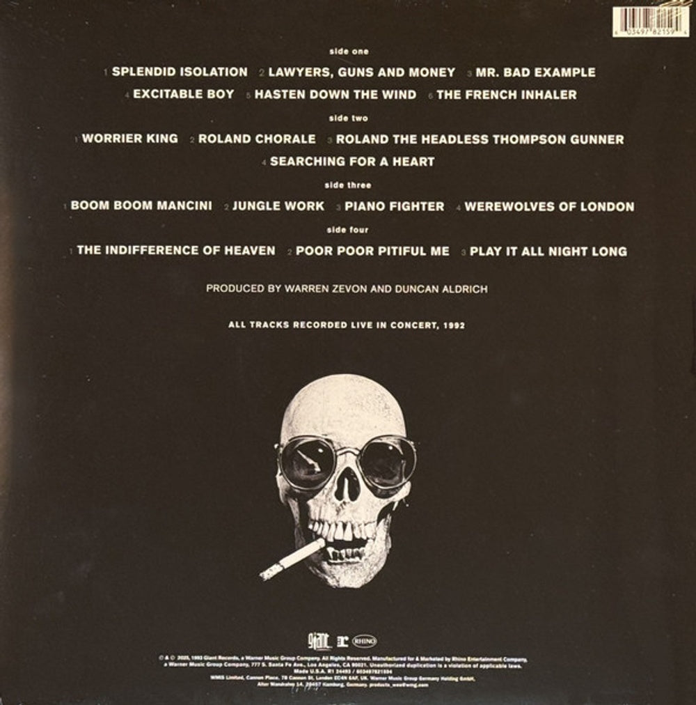 Warren Zevon – Learning To Flinch (Live)(Rktbr25) (2-LP Vinyl)
