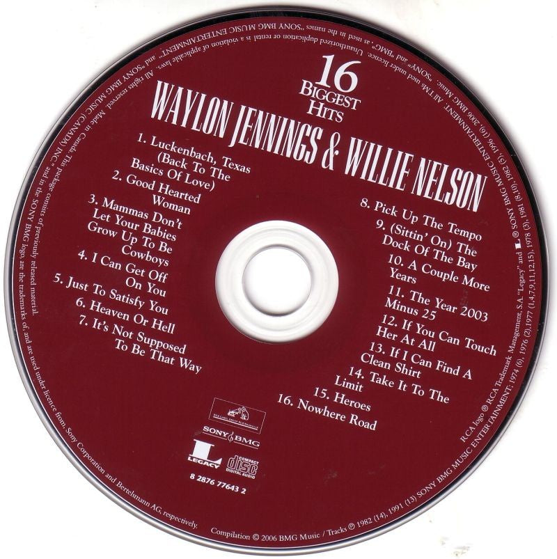 Waylon Jennings – 16 Biggest Hits (CD) - Alternate View