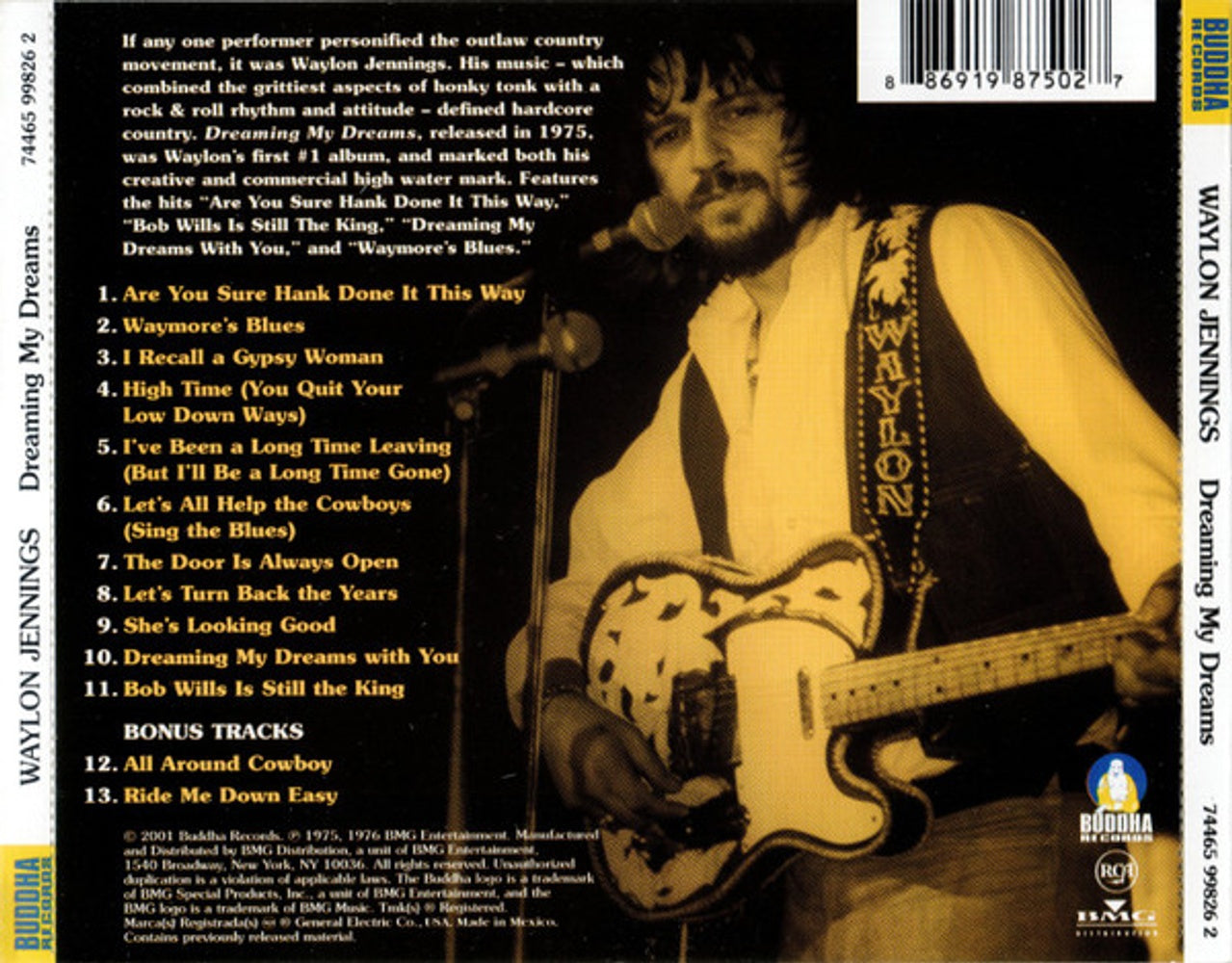 Waylon Jennings – Dreaming My Dreams (CD) - Detail