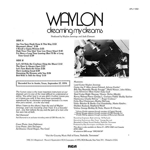 Waylon Jennings – Dreaming My Dreams (CD) - Close-Up