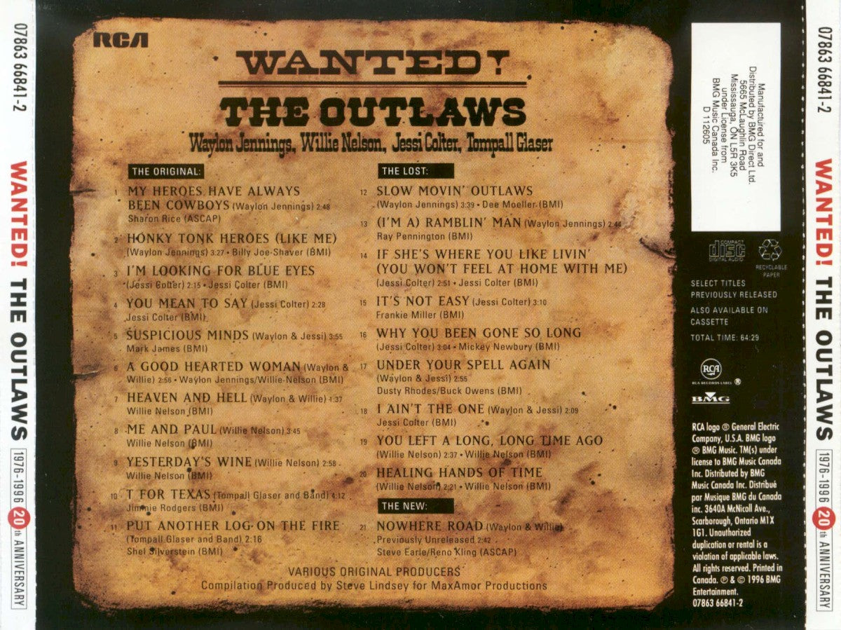 Waylon Jennings – Wanted: The Outlaws (CD) - Detail