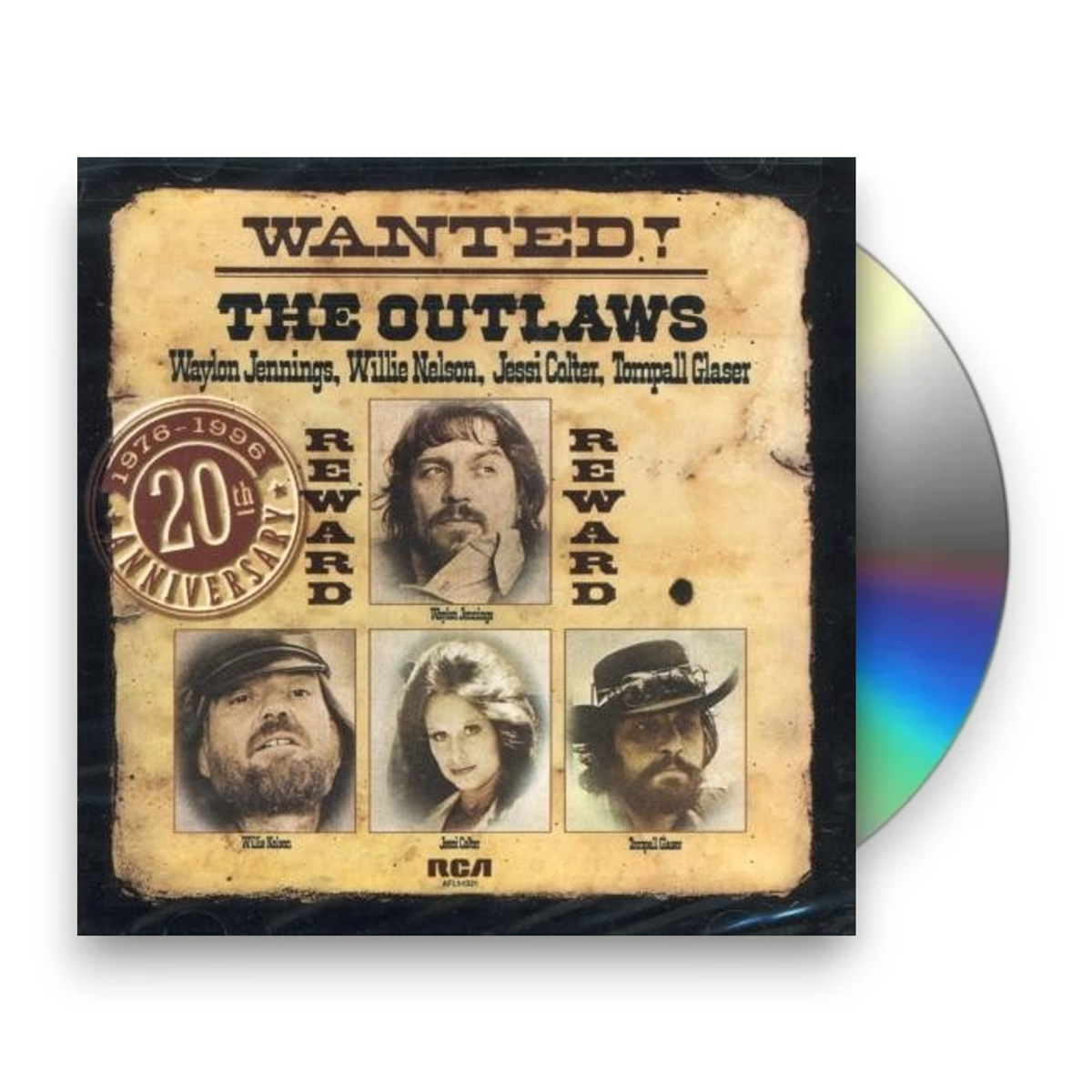 Waylon Jennings – Wanted: The Outlaws (CD) - Front