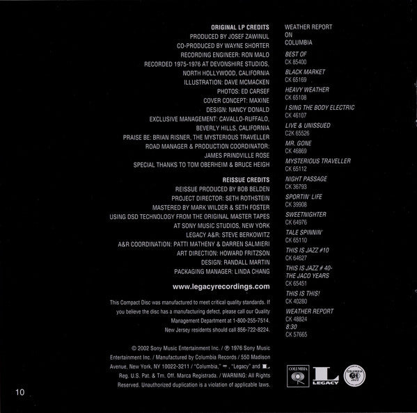 Gatefold 9: Weather Report – Black Market CD | Relix