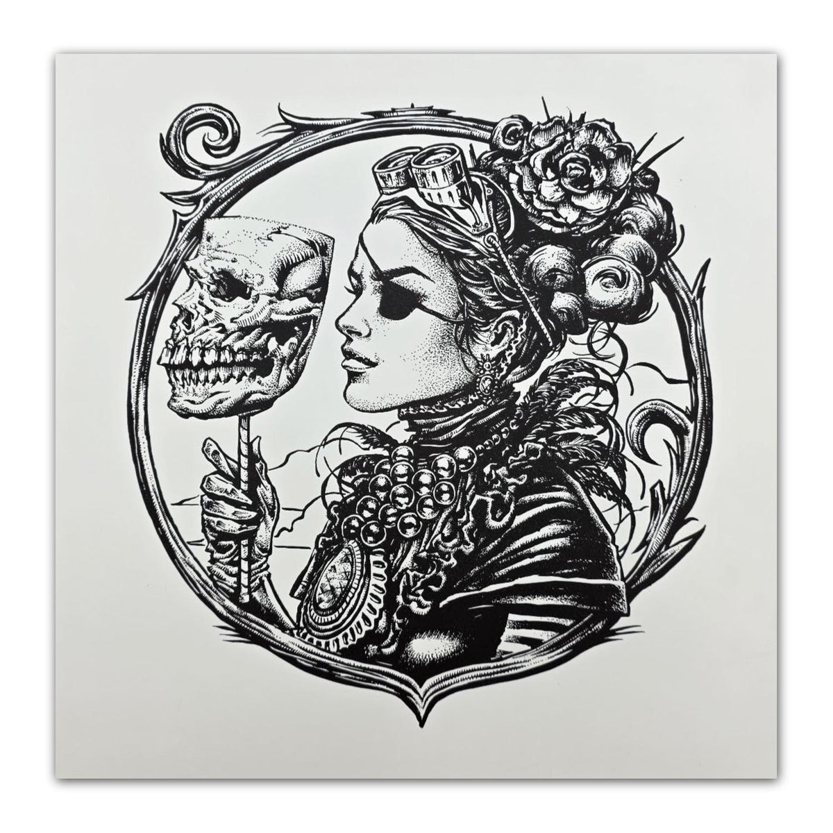 "Winter B" Brilliant White Letterpress Print by Munk One