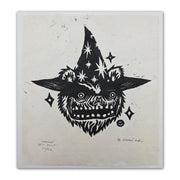 "Wizard Beastie" Test Variants Lino Cut Print by Munk One