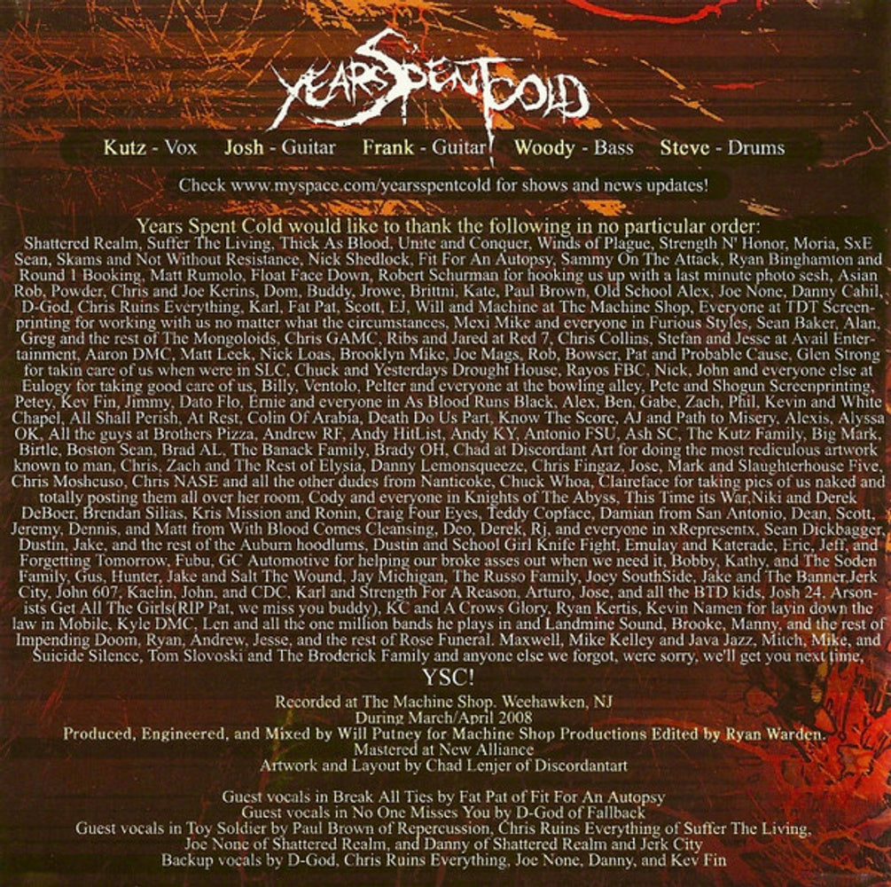 Years Spent Cold – Moving Heaven To Hell (CD)