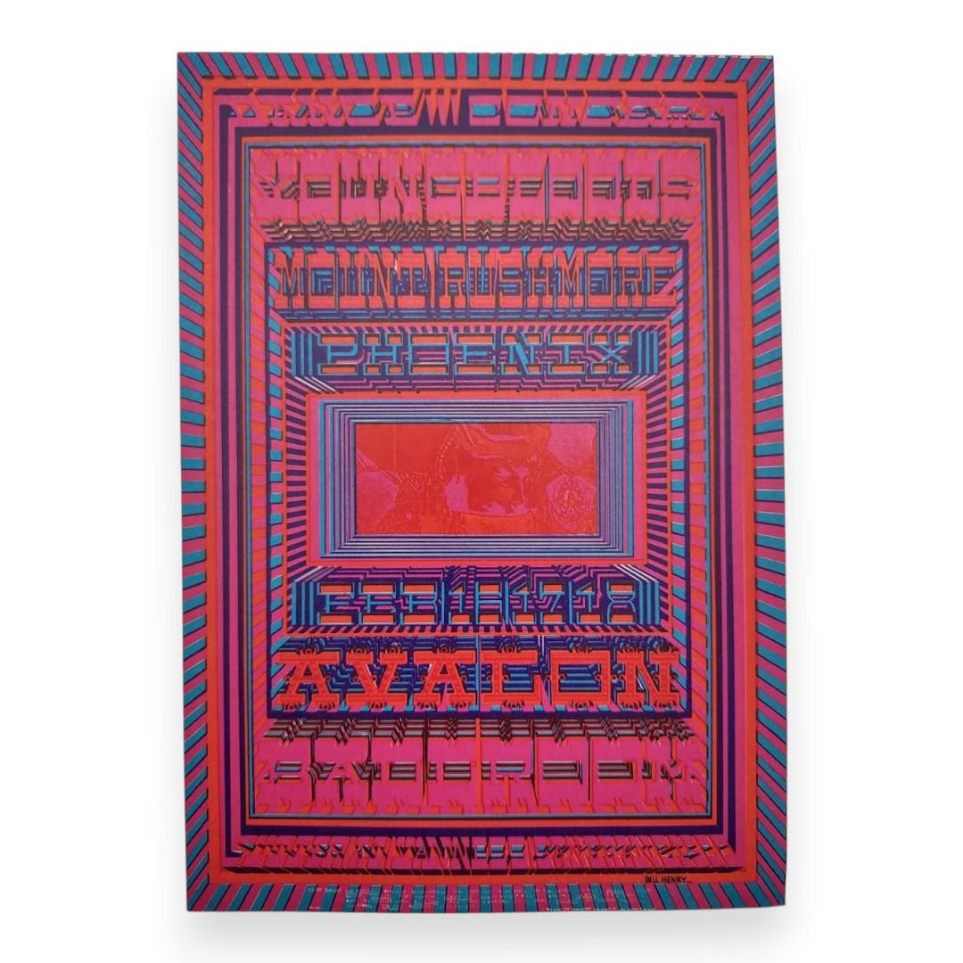 Youngbloods, Mount Rushmore, Phoenix – The Avalon Ballroom, San Francisco (Feb 16–18, 1968) by William Henry (Postcard)