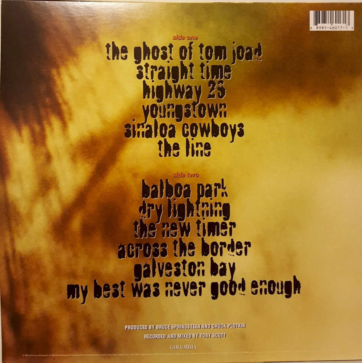 Back Cover 2: Bruce Springsteen – The Ghost of Tom Joad Vinyl LP | Relix
