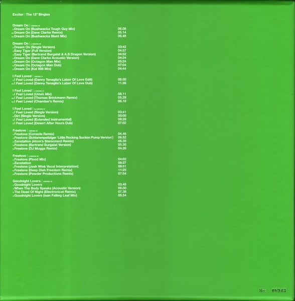 Back Cover 2: Depeche Mode – Exciter (The 12" Singles LP Vinyl) Vinyl LP | Relix