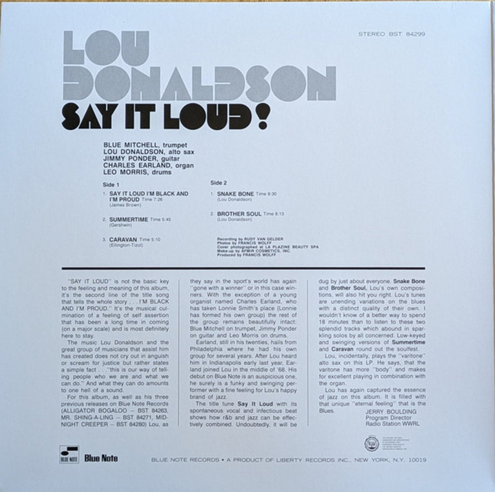 Back Cover 2: Lou Donaldson – Say It Loud (Blue Note Classic Vinyl Edition) Vinyl LP | Relix