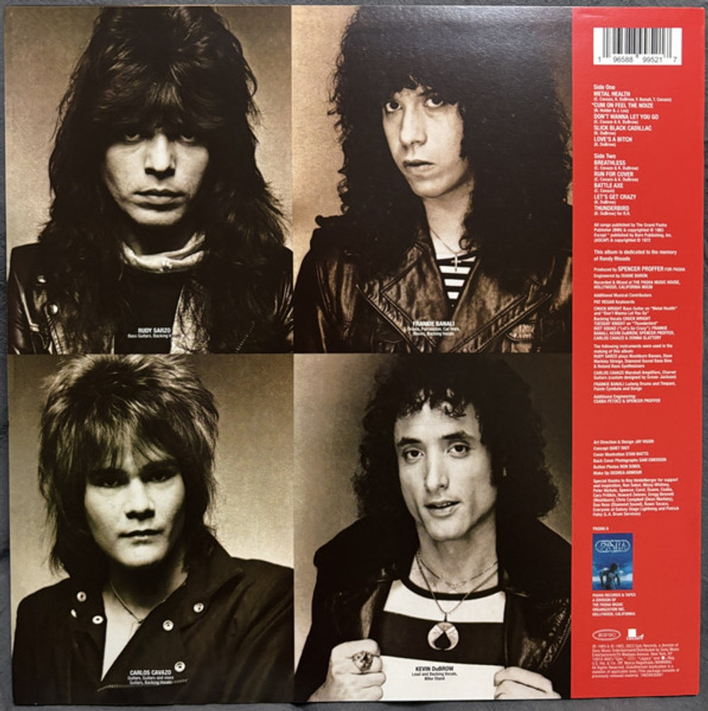 Back Cover 2: Quiet Riot – Metal Health Vinyl LP | Relix