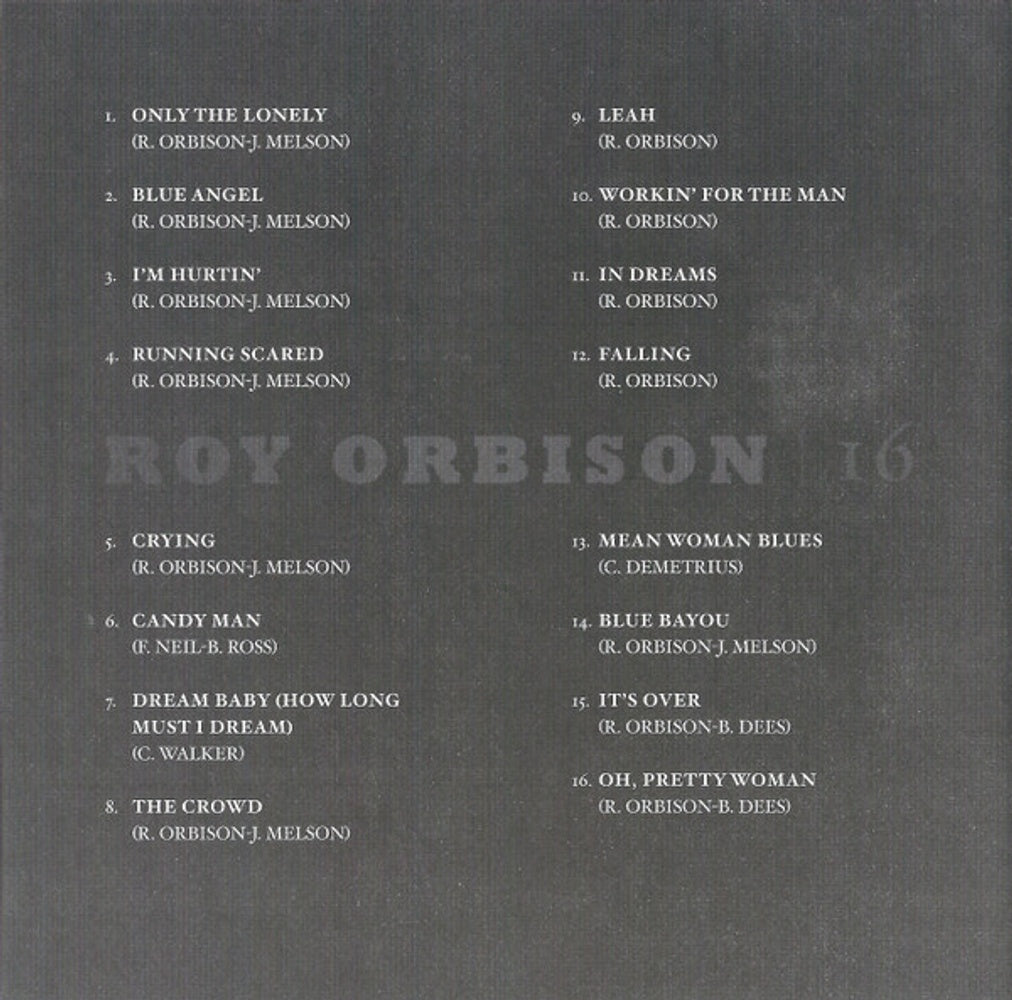 Back Cover 2: Roy Orbison – 16 Biggest Hits CD | Relix