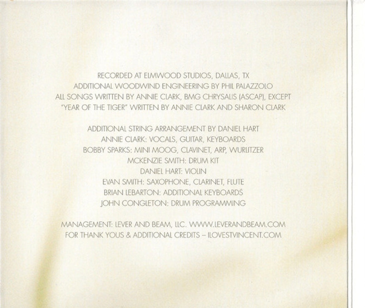 Back Cover 2: St. Vincent – Strange Mercy (Digipak CD) CD | Relix