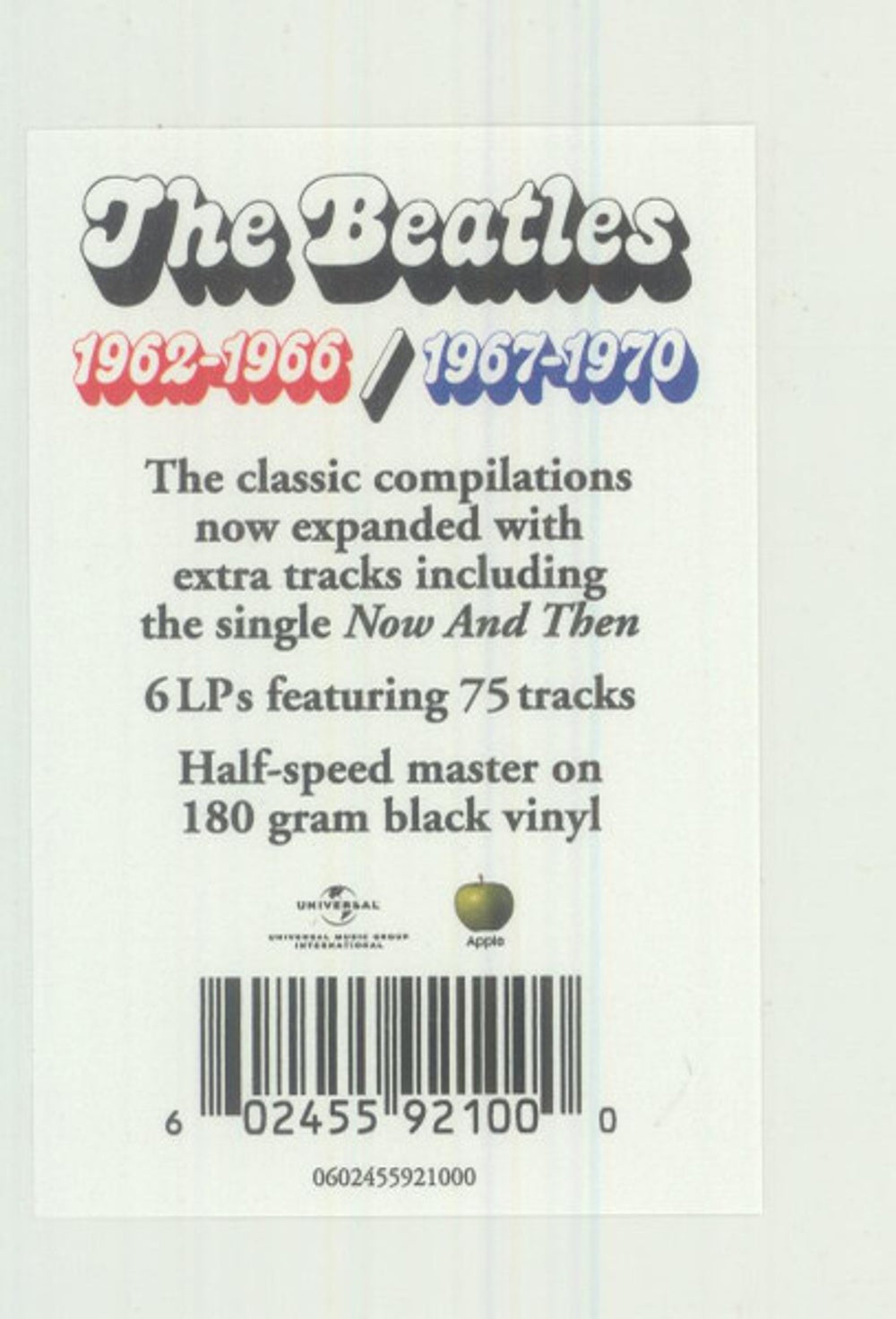 Back Cover 2: The Beatles – 1962-1966 (The Red Album): 2023 Edition (Half-Speed 3-LP Vinyl) Vinyl LP | Relix