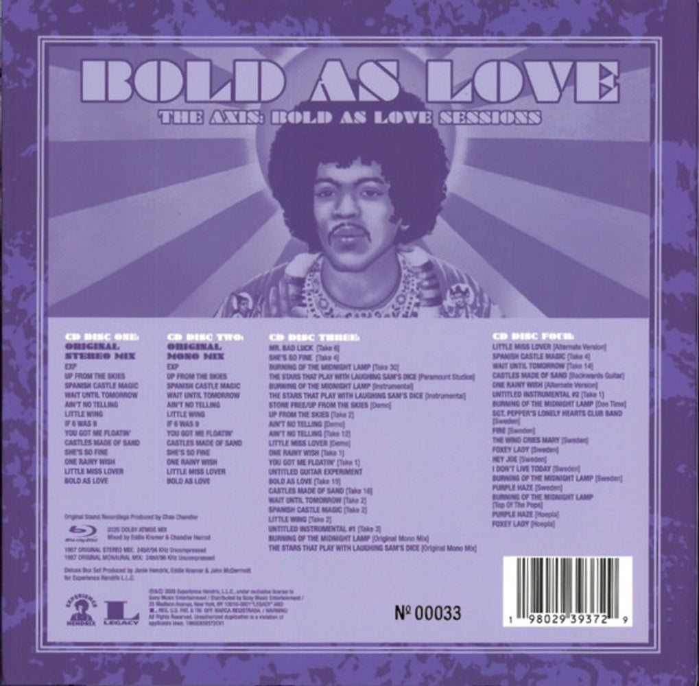 Back Cover 2: The Jimi Hendrix Experience – Bold As Love CD | Relix