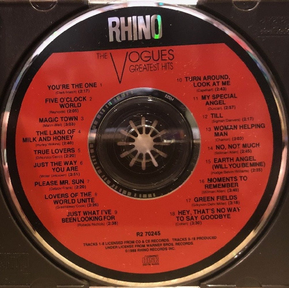 Back Cover 2: Vogues – Greatest Hits CD | Relix