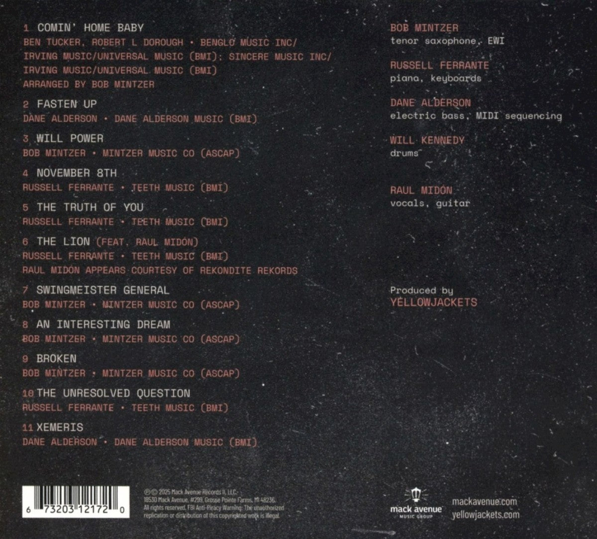 Back Cover 2: Yellowjackets – Fasten Up CD | Relix