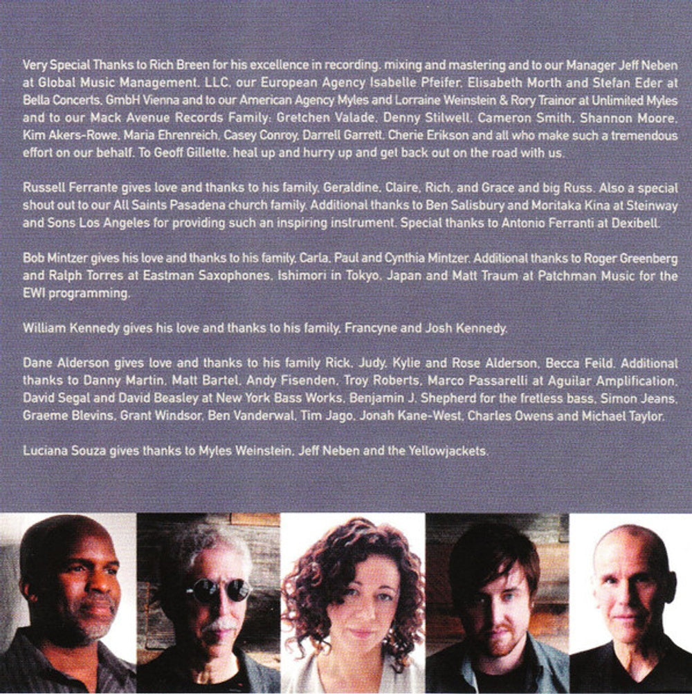 Back Cover 2: Yellowjackets – Raising Our Voice CD | Relix