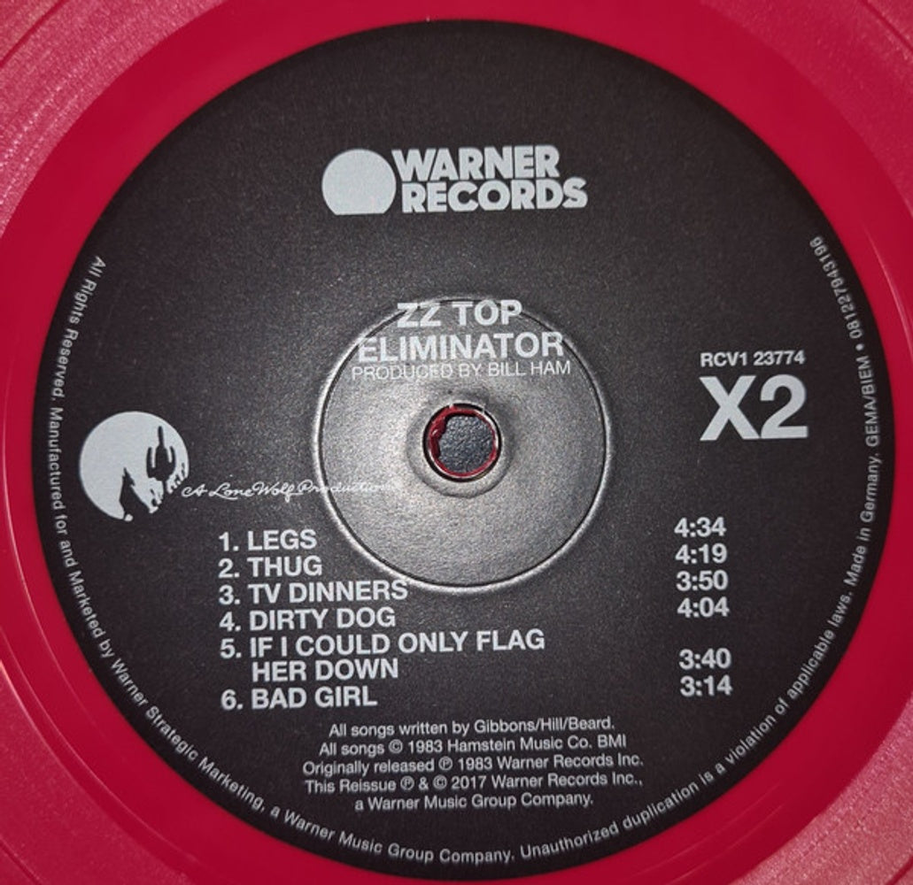 Back Cover 2: ZZ Top – Eliminator (Rocktober 2016 Exclusive Limited Edition Opaque Red LP Vinyl) Vinyl LP | Relix