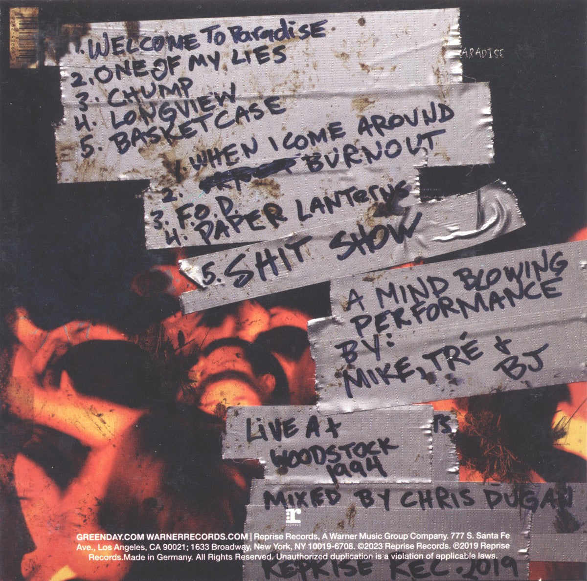 Back Cover 3: Green Day – Dookie: 30th Anniversary (Limited Edition Deluxe 4CD Box Set) CD | Relix