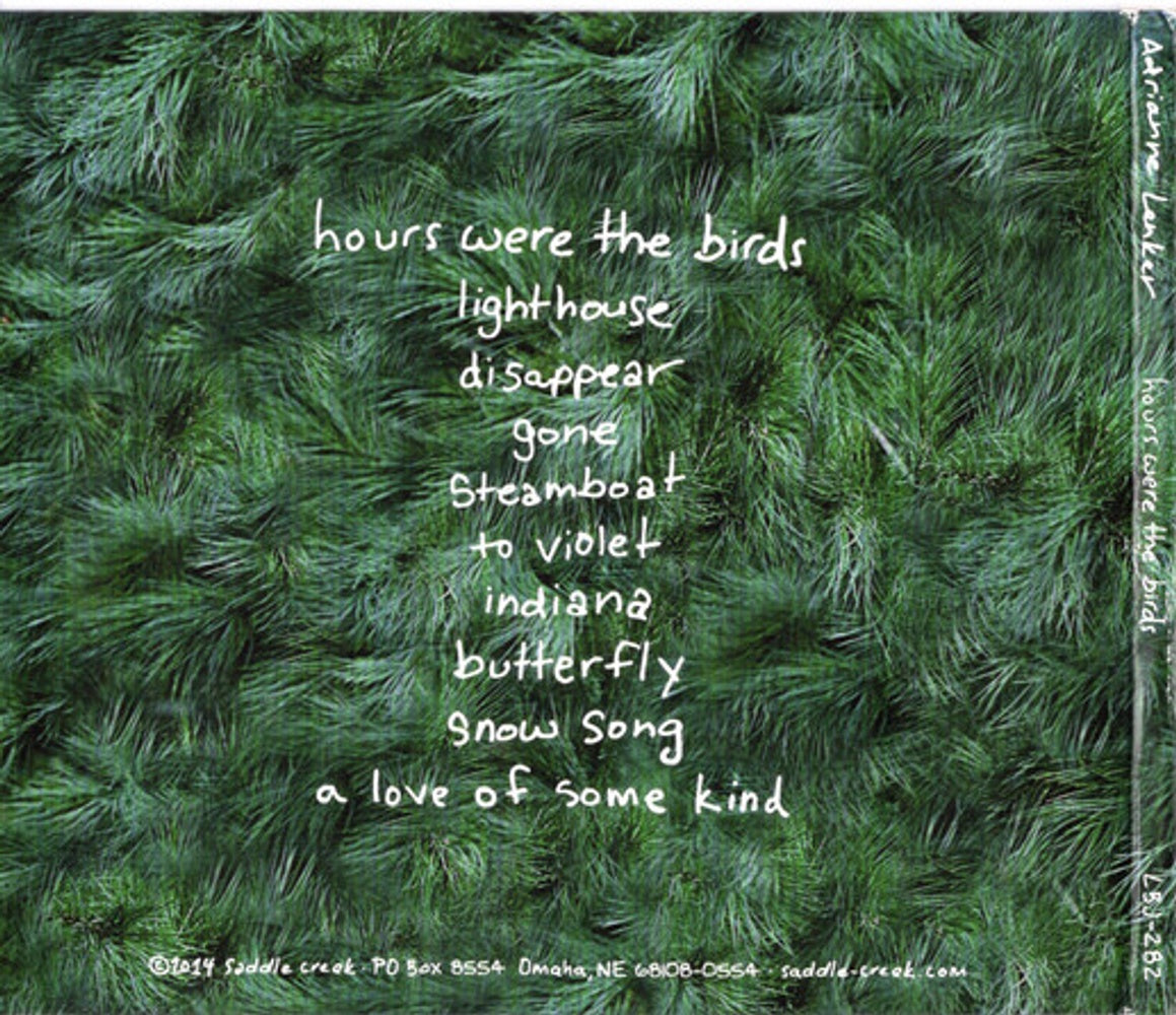 Back Cover: Adrianne Lenker – Hours Were The Birds CD | Relix