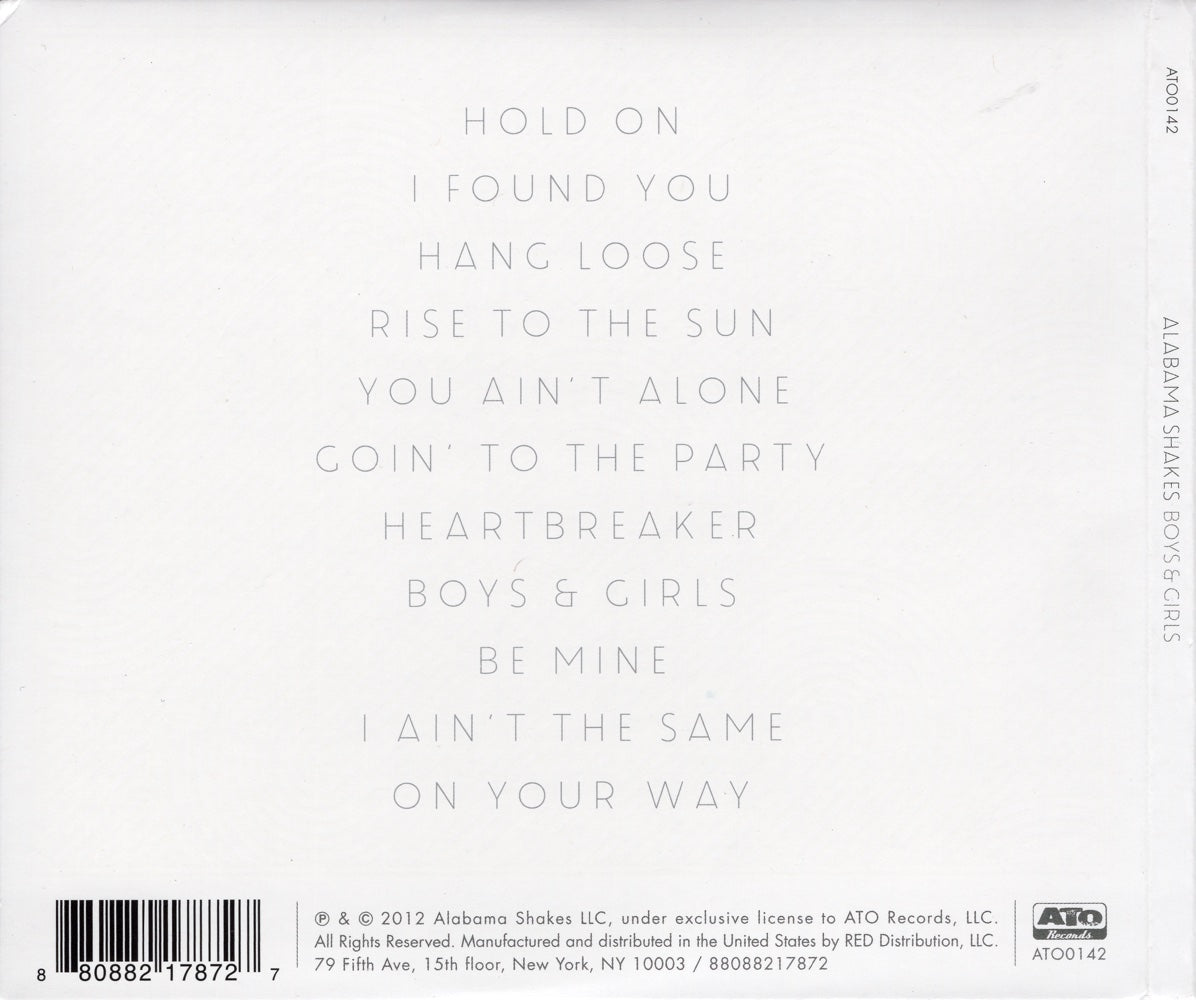 Back Cover: Alabama Shakes – Boys and Girls CD | Relix