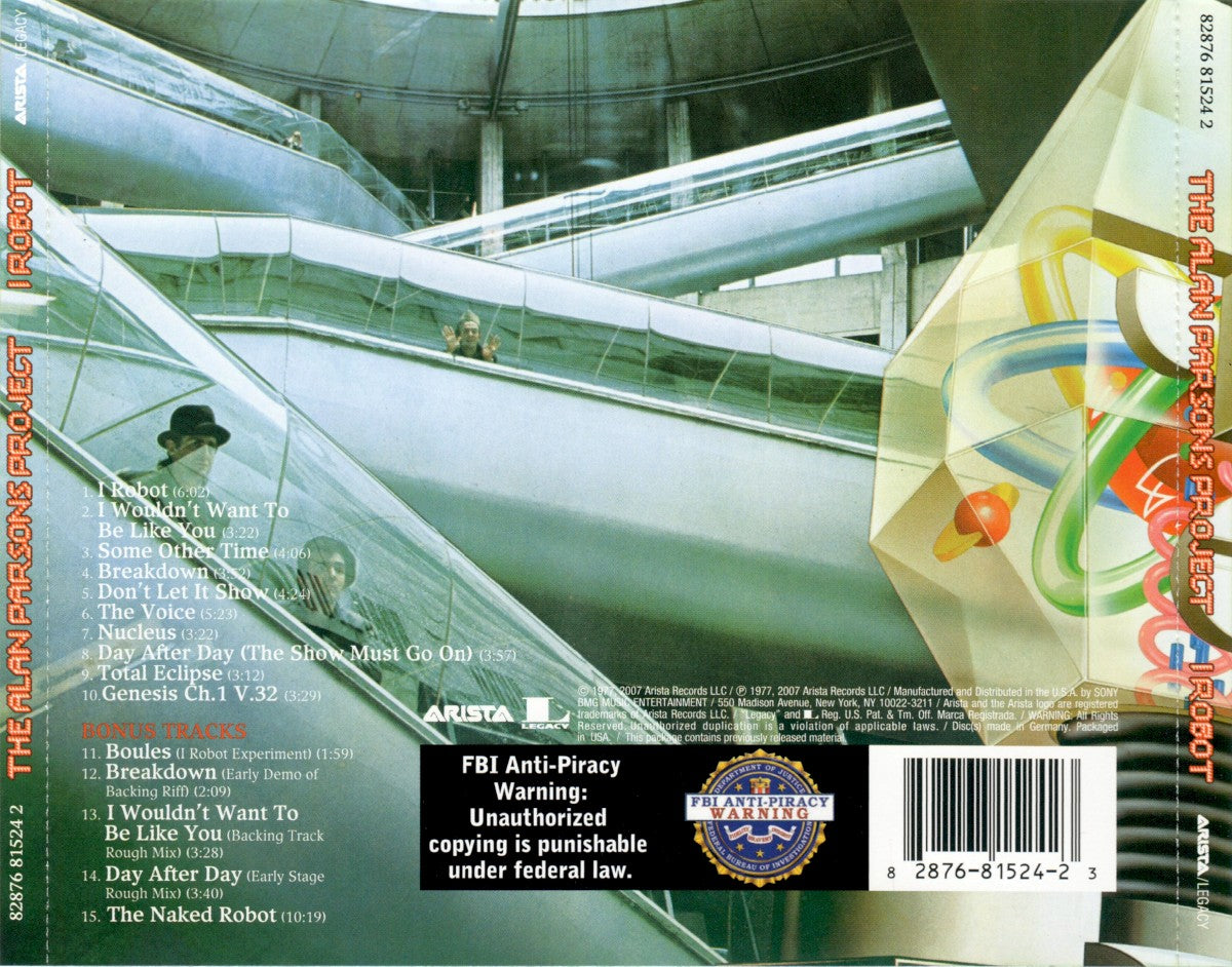 Back Cover: Alan Parsons Project – I Robot CD | Relix